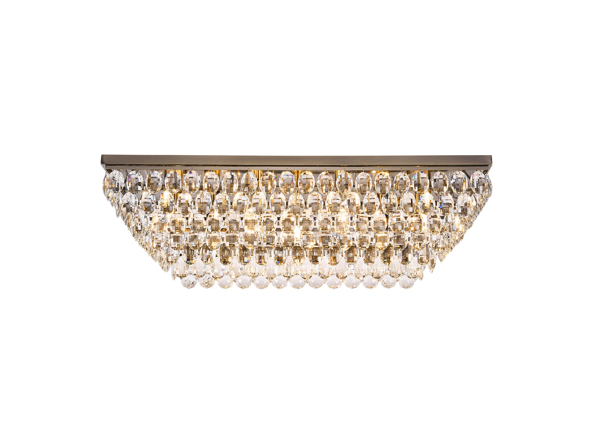 Coniston Linear Flush Ceiling 11 Light (21.8kg) Antique Brass IL32827AB  Diyas Coniston Antique Brass